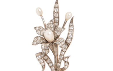 Edwardian Diamond Flower Brooch