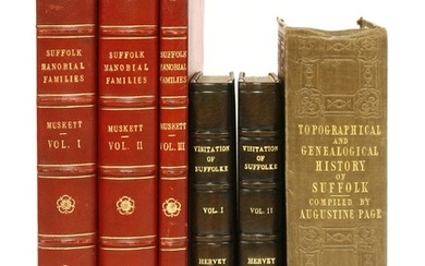 SUFFOLK: 1- Muskett, J J: Suffolk Manorial Families, two volumes PLUS the rare volume three