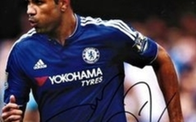Football Diego Costa 16x12 signed colour photo pictured in action for Chelsea. Good Condition. All signed pieces come with...