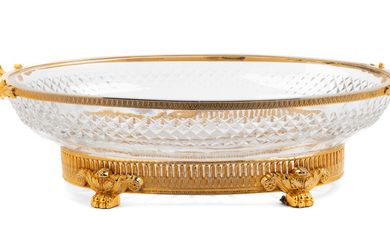 A French Gilt Bronze and Cut Glass Center Bowl