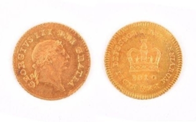 GEORGE III, 1760-1820. THIRD-GUINEA, 1810 Obv: Laureate head right. Rev: Crown and date within legend. AEF. (1 coin)
