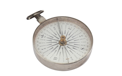 A George III sterling silver mounted compass, London 1812, no makers mark