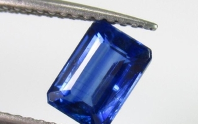 IGI Certified 1.40 Ct Genuine Blue Kyanite Emerald Cut