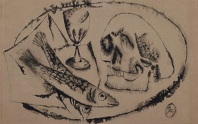 Jean-Claude Vincent GUIGNEBERT (Né en 1921) Plat de poissons