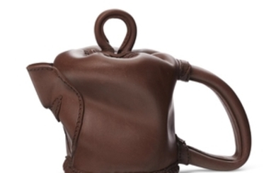 A LARGE YIXING TEAPOT AND COVER IMITATING A SEWN LEATHER POUCH, 'LOOP BAG', ZHOU DINGFANG (B. 1965)