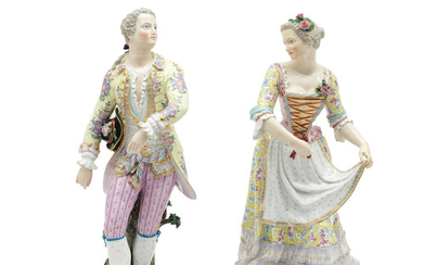 A pair of Meissen figures