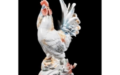 A Meissen model of a cockerel
