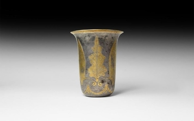 Parthian Gilt Silver Cup with Leaf Design