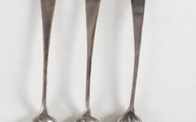 Three silver teaspoons, makers mark only, SA