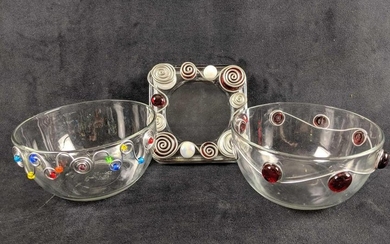 Unique Glass Coaster And Bowl Set