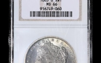 A United States 1885-O Morgan $1 Coin (NGC MS66)