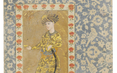 A YOUTH HOLDING A WINE CUP, SAFAVID ISFAHAN, 16TH CENTURY