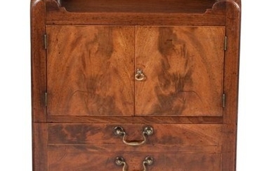 A George III mahogany tray top bedside commode