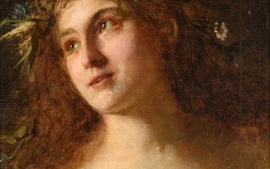 Circle of Antonio Mancini (1852 -1930) Italian Portrait of lady,...