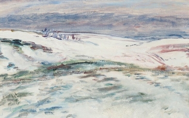 Sigurd Swane: Wintry landscape. Signed and dated S. Sw. 1937. Oil on canvas. 47×58.5 cm.