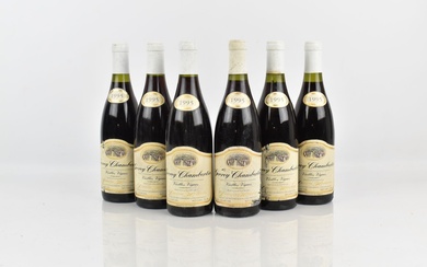 6 bouteilles de GEVREY CHAMBERTIN Vieilles... - Lot 54 - Alexandre Landre Beaune