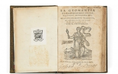 BARTHÉLÉMY COCLES, JEAN GUEBER (1467-1504) La Geomantia [suivi de :] De la Geomantia