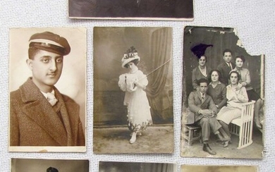 7 Antique photos of Jewish people, Romania Bucharest, PC size