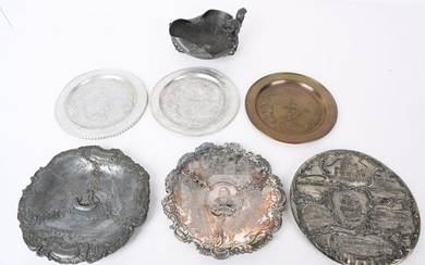7 WORLD'S COLUMBIAN EXPOSITION METAL DISHES