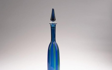 Paolo Venini, Bottle with stopper 'A fasce', 1956