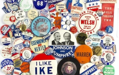 80 Vintage Political Campaign Buttons