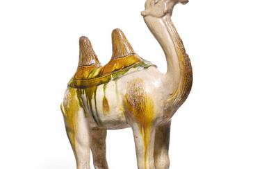 A sancai glazed pottery figure of a camel