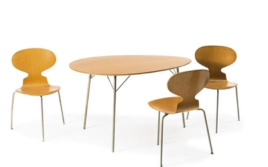 '3603' table and 3 'Ant' - '3100' chairs, 1952