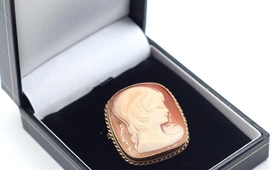 9 Carat Gold Mounted Ladies Cameo Brooch May also be worn as...