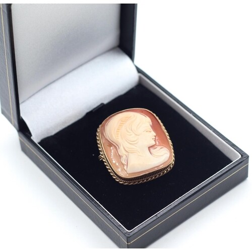 9 Carat Gold Mounted Ladies Cameo Brooch May also be worn as...