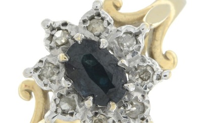 9ct gold sapphire & diamond ring