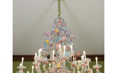 A 18th century Murano glass 36-light large chandelier