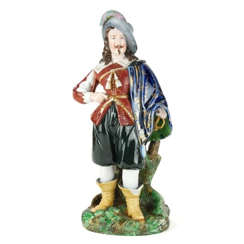 A 19TH CENTURY RUSSIAN PORCELAIN MODEL OF AN 18TH CENTURY NO...