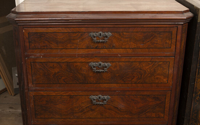 A 19th century French figured walnut and ebony strung chest,...