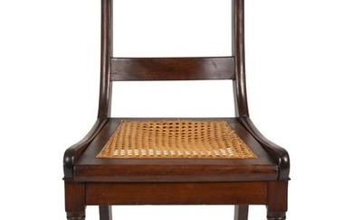 A British Colonial Caned Mahogany Side Chair