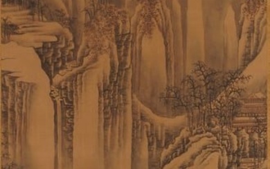 A CHINESE LANDSCAPE PAINTING ON SILK, HANGING SCROLL, ANONYMOUS