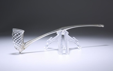 A CHURCH WARDEN'S GLASS PIPE, 18th/19th Century, with