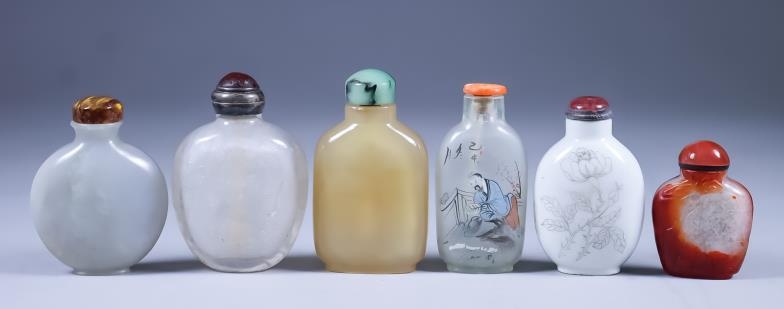 A Chinese Jade Scent Bottle of Compressed Circular Form...
