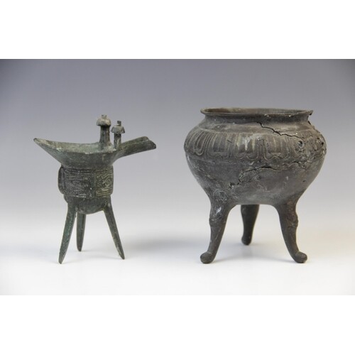 A Chinese bronze tripod censer of small proportions, early 1...