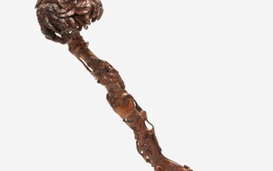 A Chinese carved bamboo ruyi scepter 竹雕佛手如意 18th/19th century 十八或十九世纪