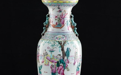 A Chinese famille rose 'figure' vase, late 19th century
