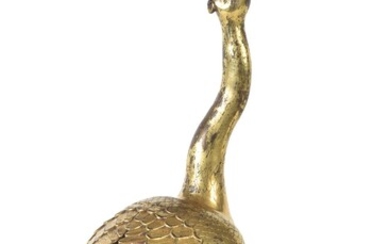 A Chinese gilt bronze goose-shaped censer