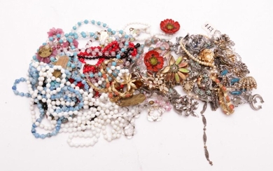 A Collection Vintage Costume Jewellery incl Venetian Glass Beads