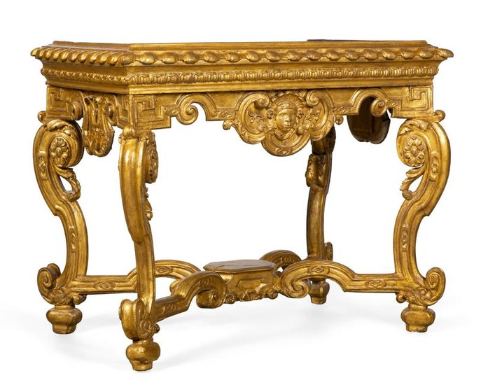 A Continental Baroque carved giltwood stand