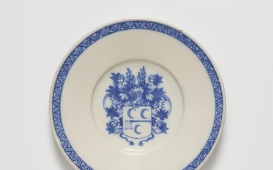 A Delftware faience dish with a possibly Dutch coat of arms