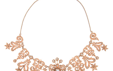 A Diamond and Pink Gold Necklace