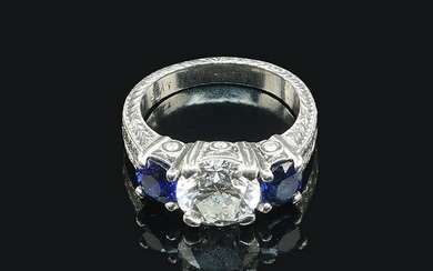 A Diamond & Sapphire Ring.