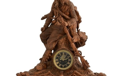 A Fine Black Forest Carved Wood Musical Clock