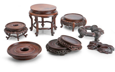 A GROUP OF EIGHT CHINESE HARDWOOD STANDS