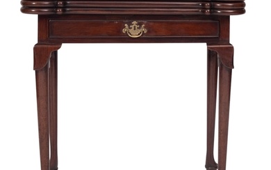 A George II mahogany combined tea and card table, mid 18th c...