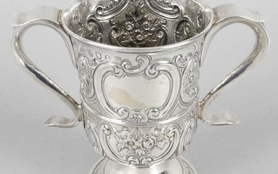 A George III Newcastle silver twin-handled loving cup.